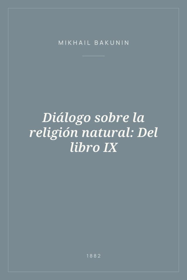 Portada de Diálogo sobre la religión natural: Del libro IX
