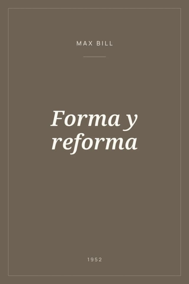 Portada de Forma y reforma