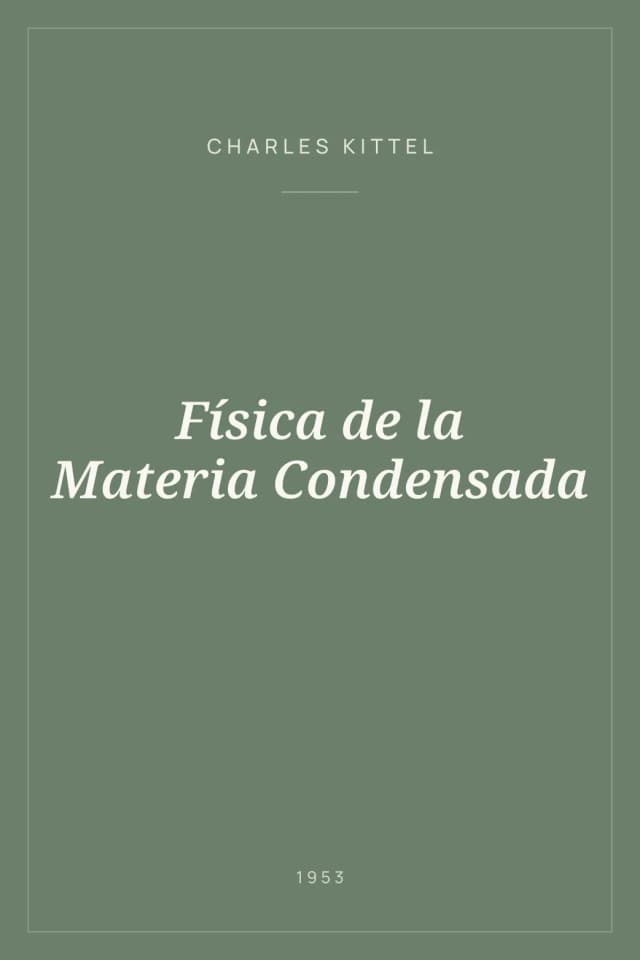 Portada de Física de la Materia Condensada