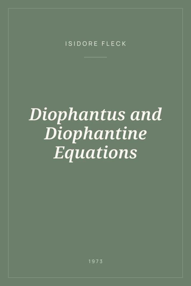 Portada de Diophantus and Diophantine Equations