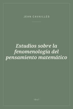 Portada de Estudios sobre la fenomenología del pensamiento matemático