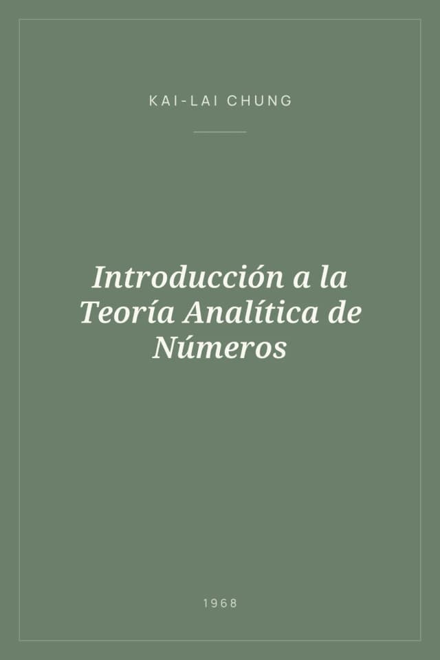 Portada de Introducción a la Teoría Analítica de Números