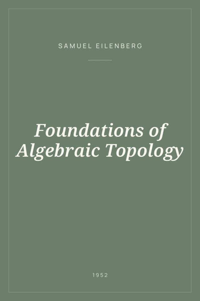Portada de Foundations of Algebraic Topology