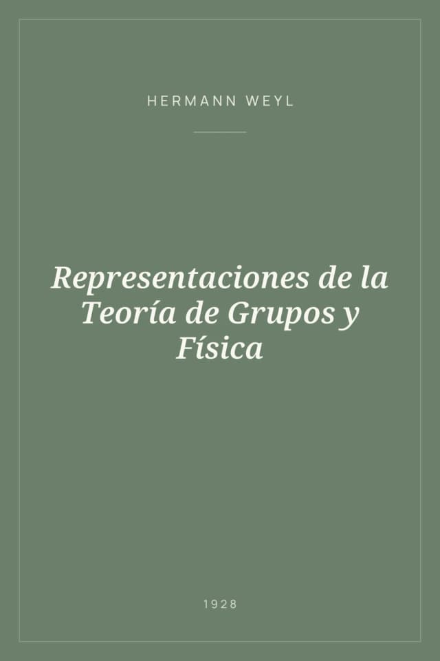 Portada de Representaciones de la Teoría de Grupos y Física