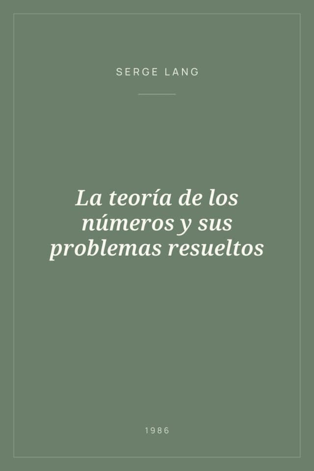 Portada de La teoría de los números y sus problemas resueltos