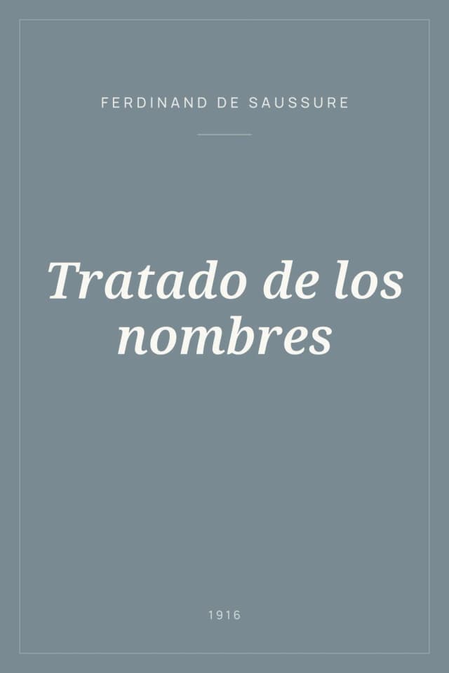 Portada de Tratado de los nombres