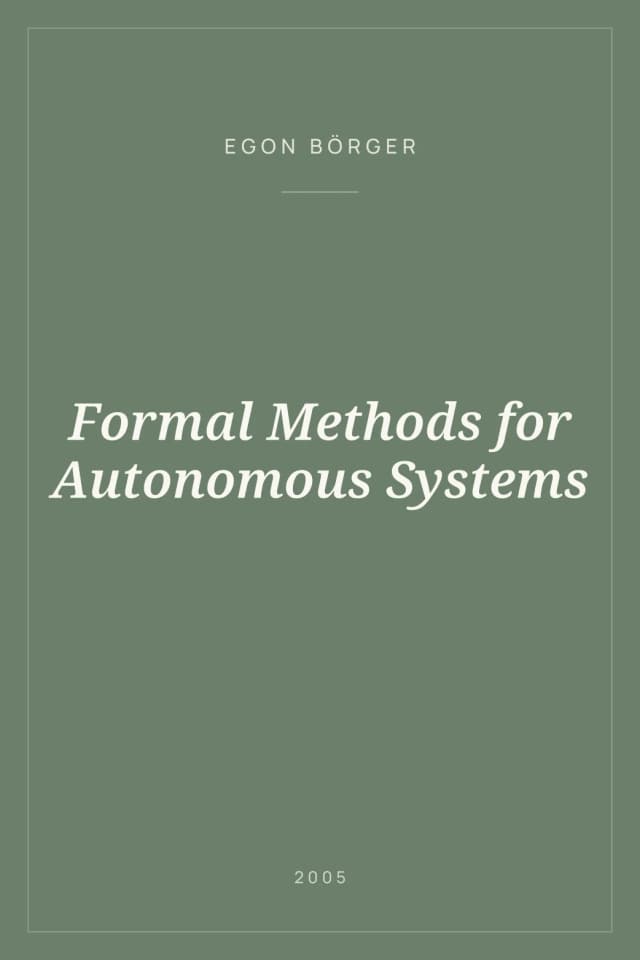 Portada de Formal Methods for Autonomous Systems