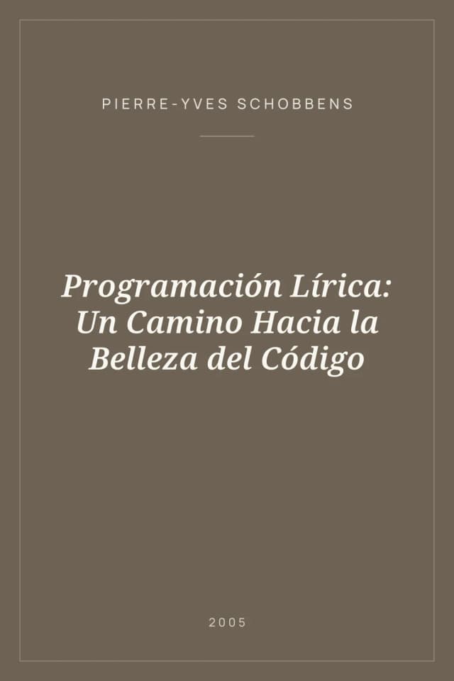 Portada de Programación Lírica: Un Camino Hacia la Belleza del Código