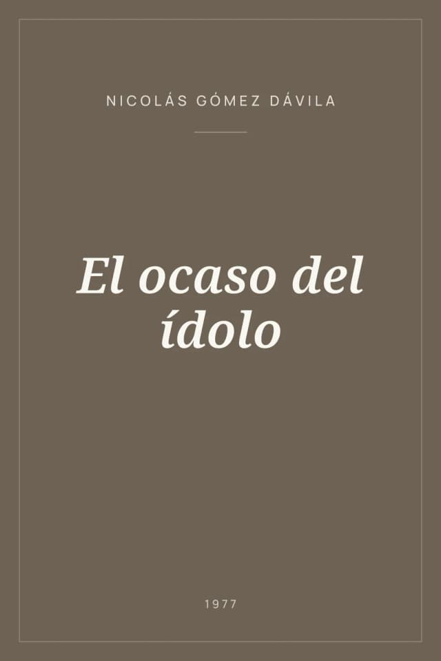 Portada de El ocaso del ídolo