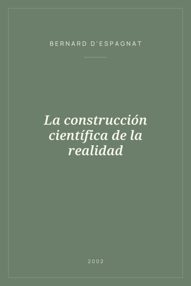 Portada de La construcción científica de la realidad