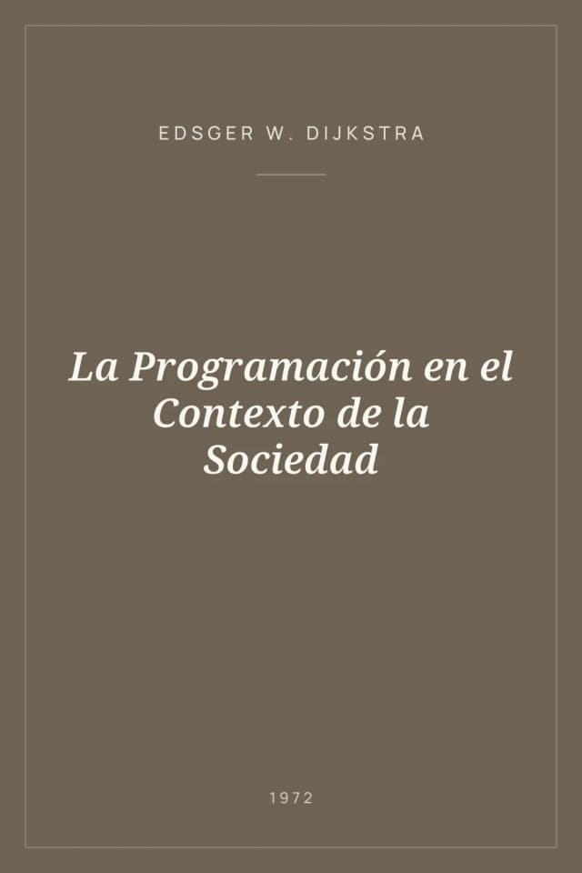 Portada de La Programación en el Contexto de la Sociedad