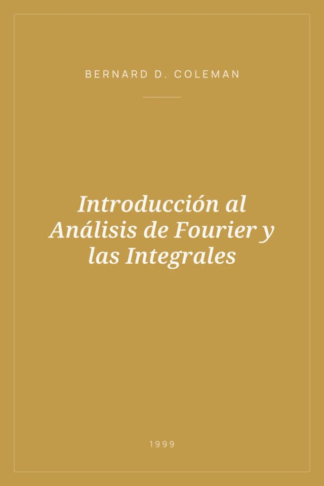 Portada de Introducción al Análisis de Fourier y las Integrales