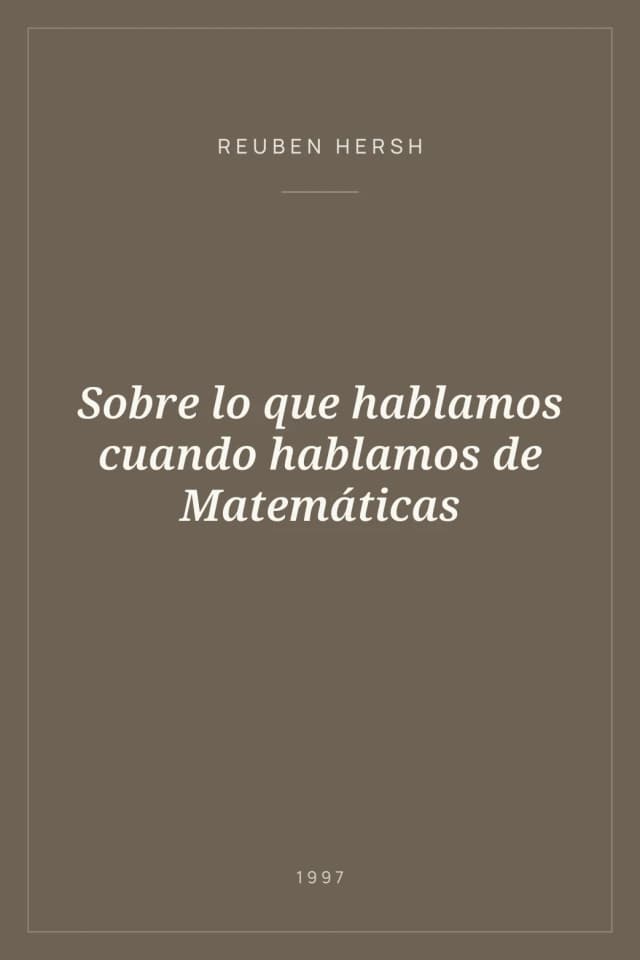 Portada de Sobre lo que hablamos cuando hablamos de Matemáticas
