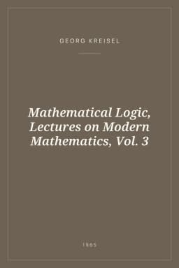 Portada de Mathematical Logic, Lectures on Modern Mathematics, Vol. 3