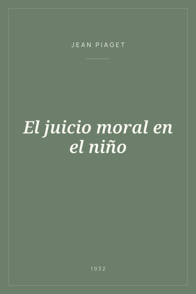 Portada de El juicio moral en el niño