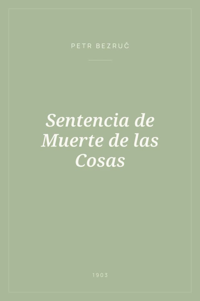 Portada de Sentencia de Muerte de las Cosas