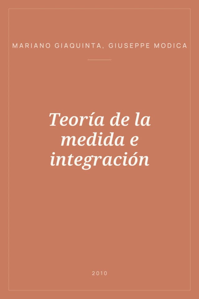Portada de Teoría de la medida e integración