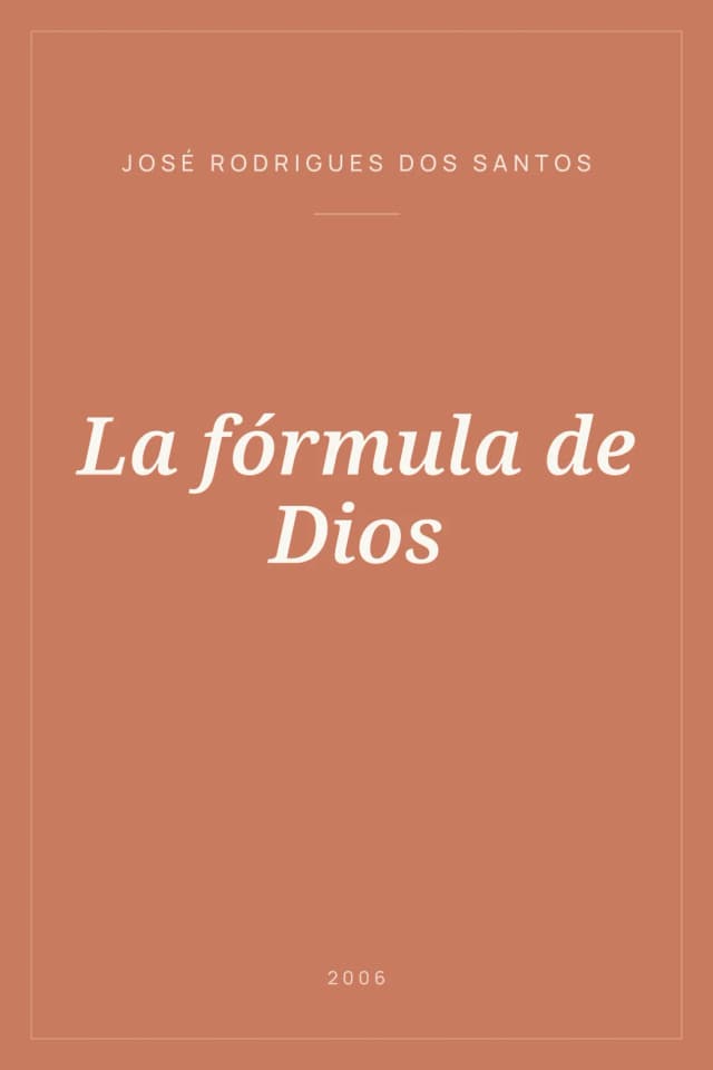 Portada de La fórmula de Dios