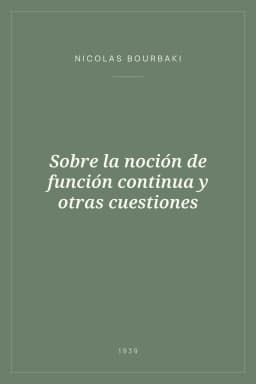 Portada de Sobre la noción de función continua y otras cuestiones
