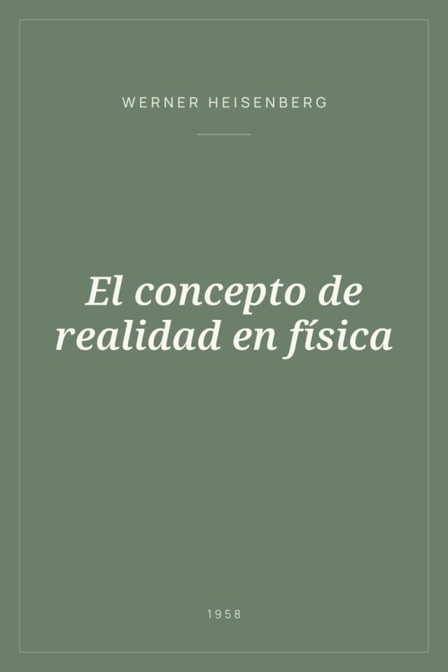 Portada de El concepto de realidad en física