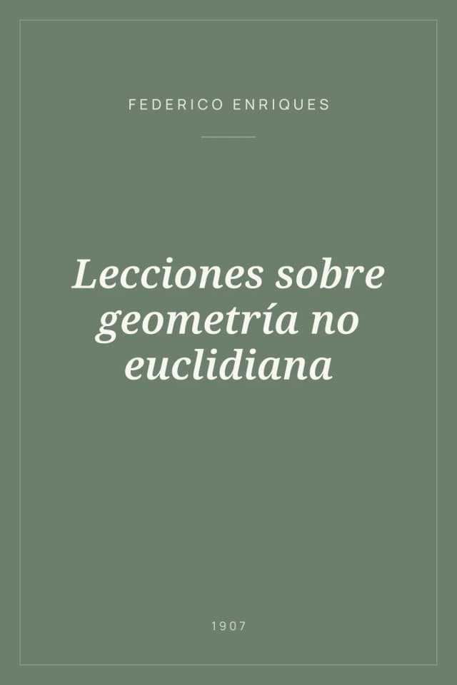 Portada de Lecciones sobre geometría no euclidiana