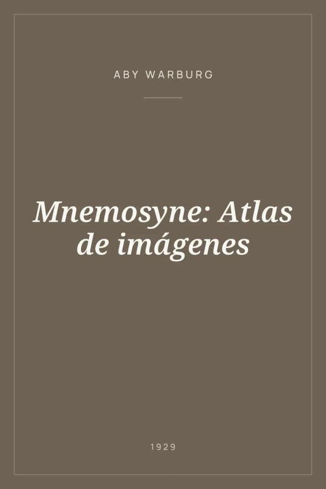 Portada de Mnemosyne: Atlas de imágenes