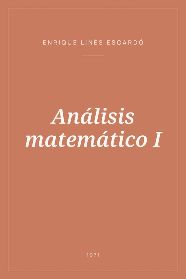 Portada de Análisis matemático I