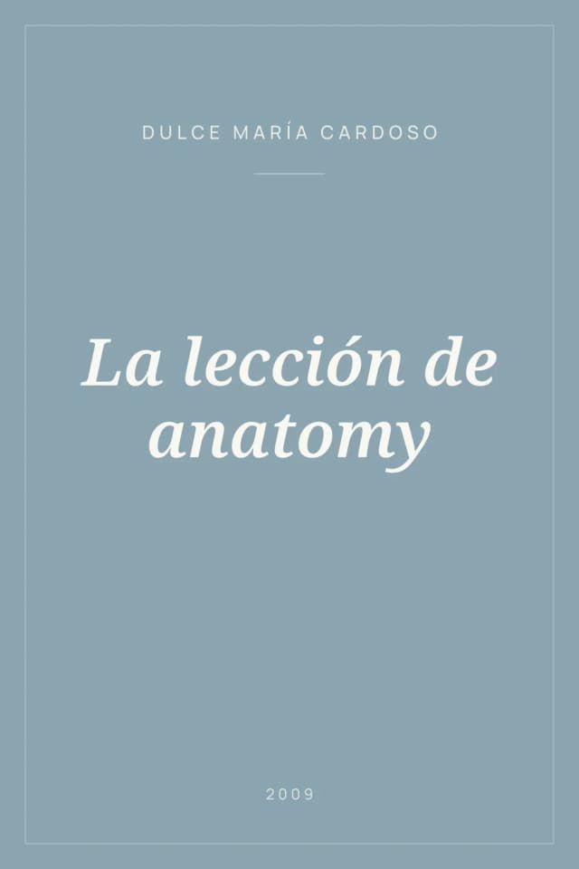 Portada de La lección de anatomy