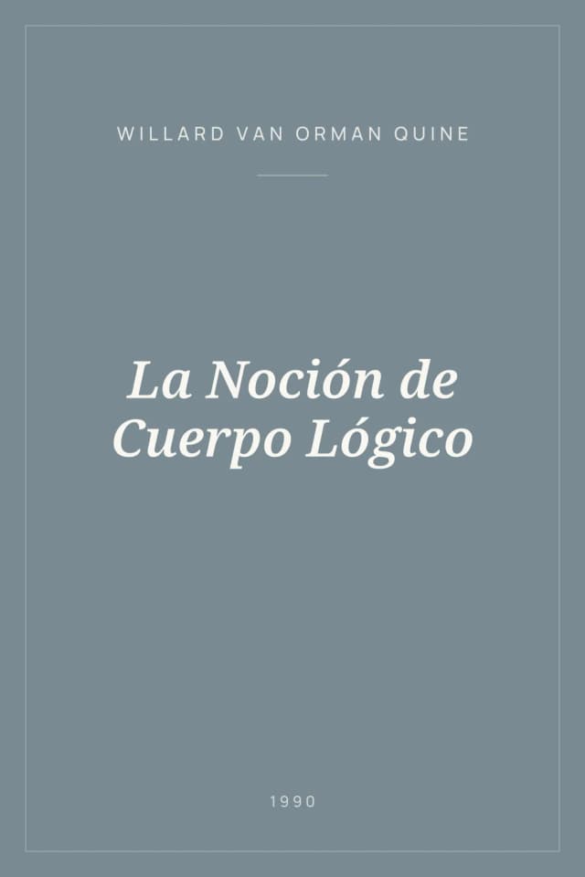 Portada de La Noción de Cuerpo Lógico