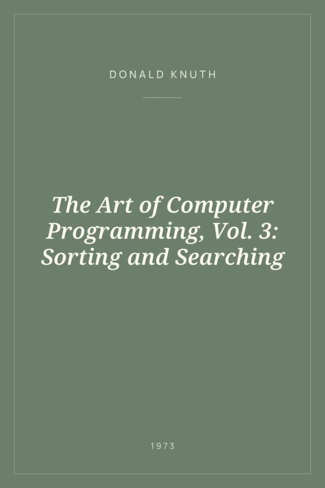 Portada de The Art of Computer Programming, Vol. 3: Sorting and Searching