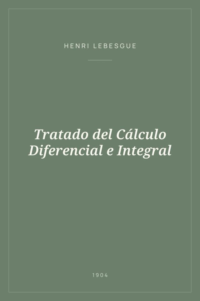 Portada de Tratado del Cálculo Diferencial e Integral