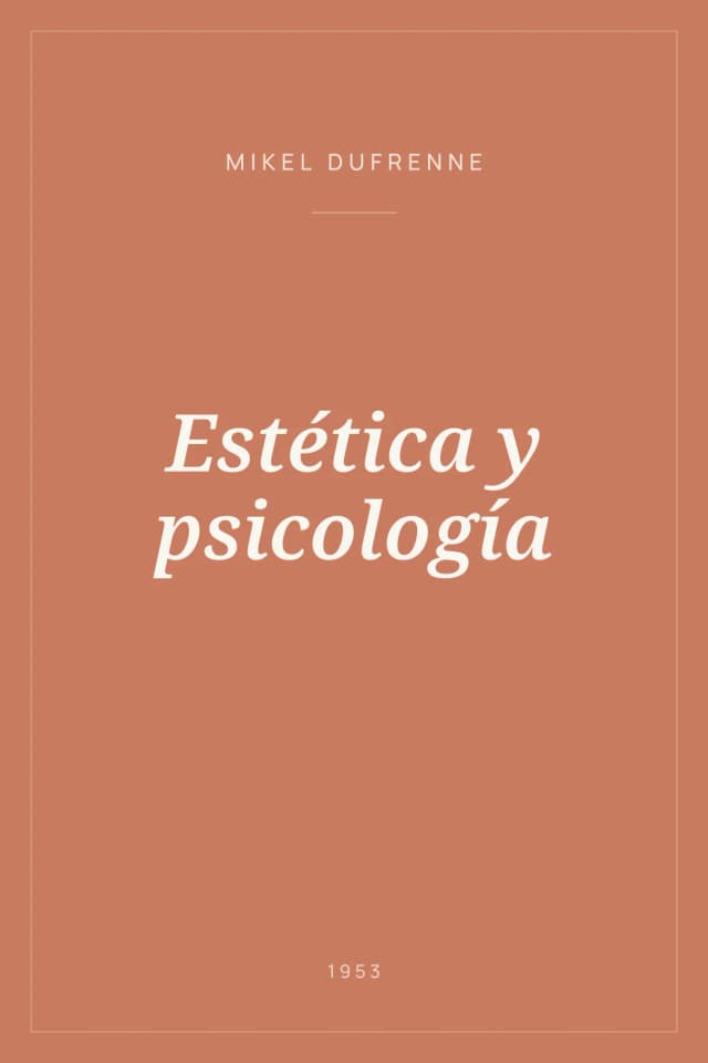 Portada de Estética y psicología
