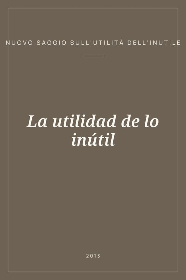 Portada de La utilidad de lo inútil