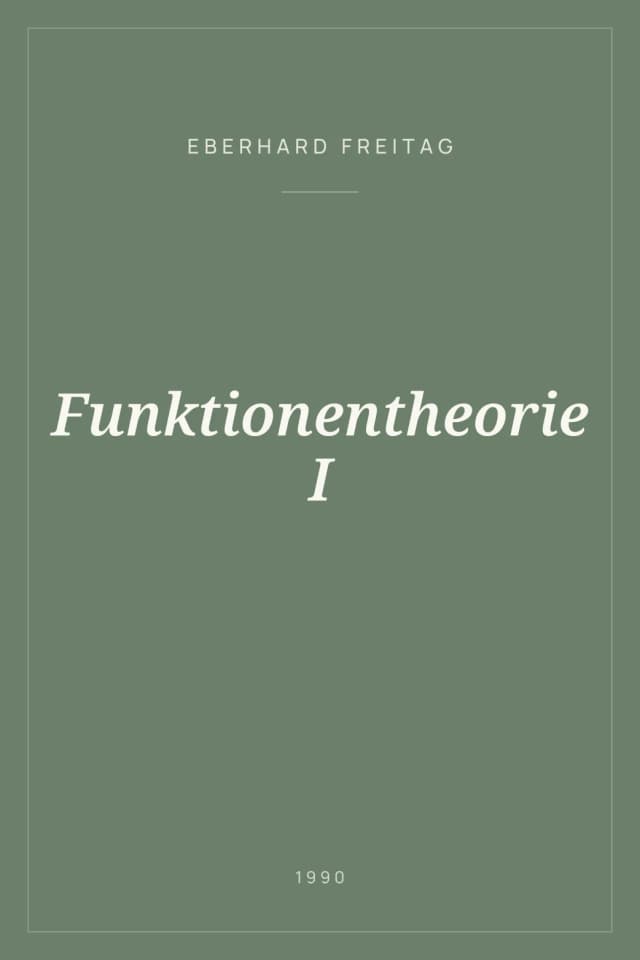 Portada de Funktionentheorie I