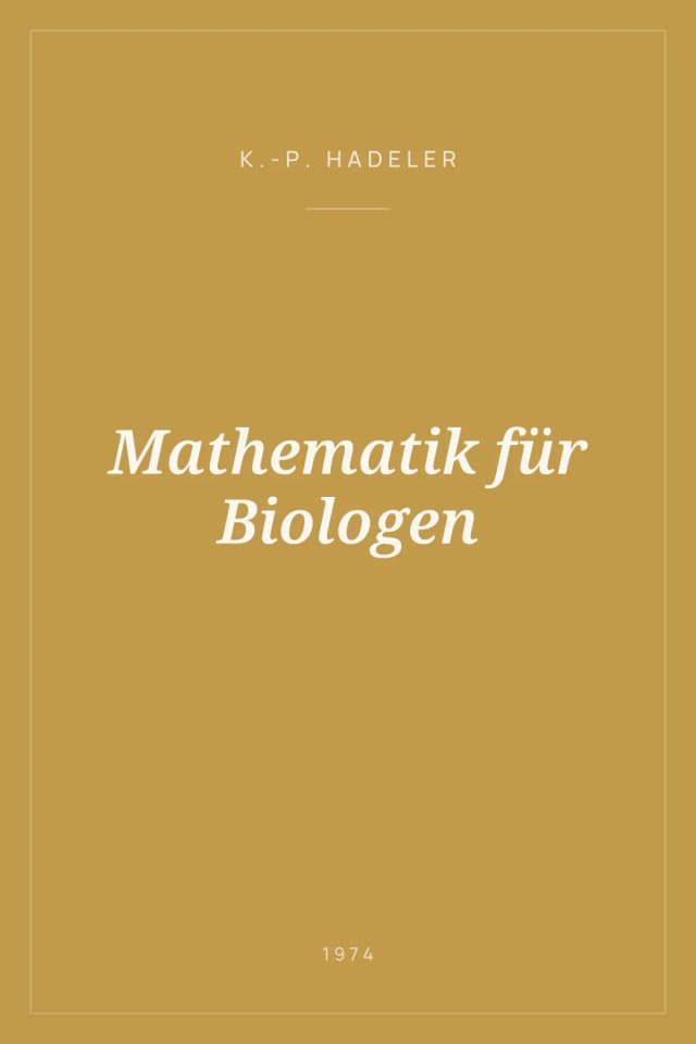 Portada de Mathematik für Biologen