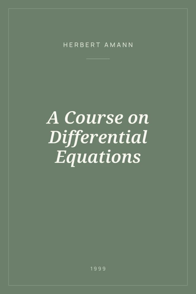 Portada de A Course on Differential Equations