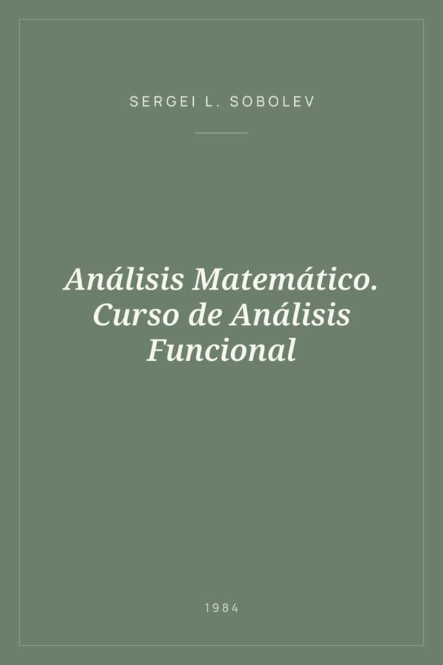 Portada de Análisis Matemático. Curso de Análisis Funcional