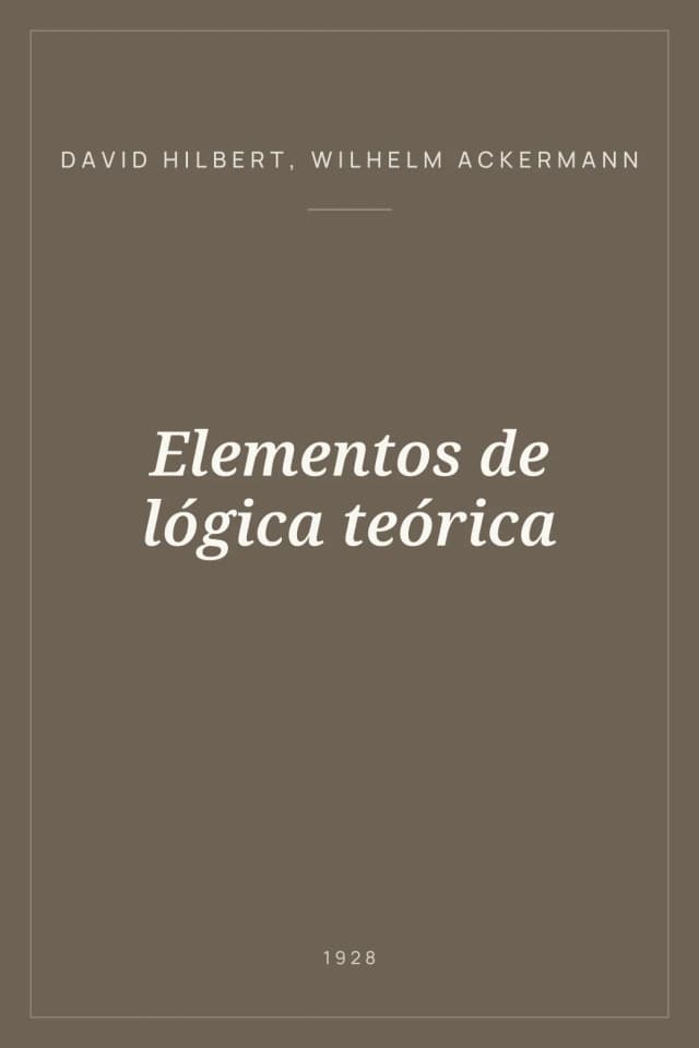 Portada de Elementos de lógica teórica