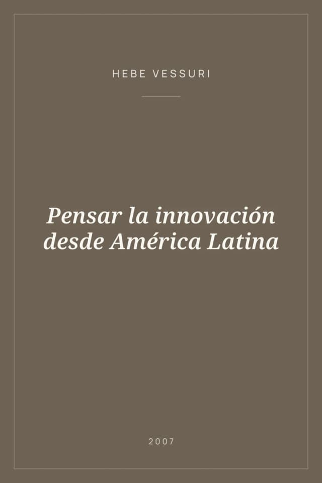 Portada de Pensar la innovación desde América Latina