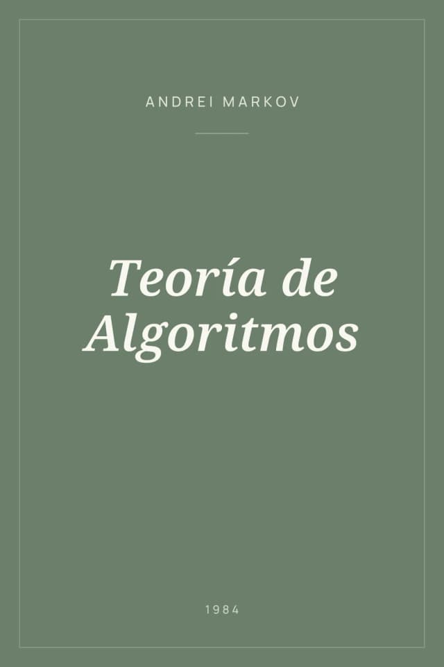 Portada de Teoría de Algoritmos