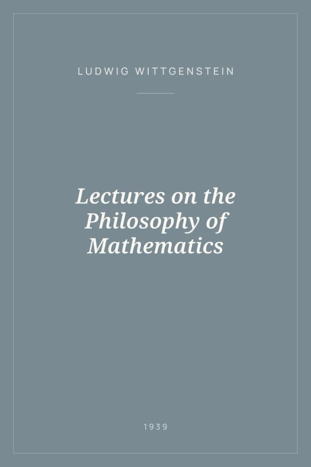 Portada de Lectures on the Philosophy of Mathematics