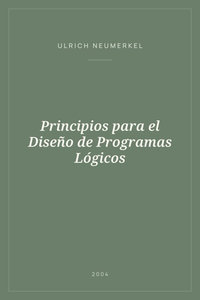 Portada de Principios para el Diseño de Programas Lógicos