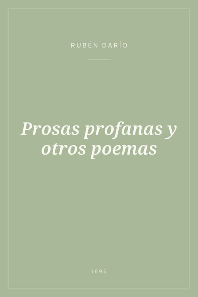 Portada de Prosas profanas y otros poemas
