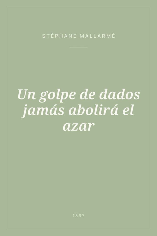 Portada de Un golpe de dados jamás abolirá el azar