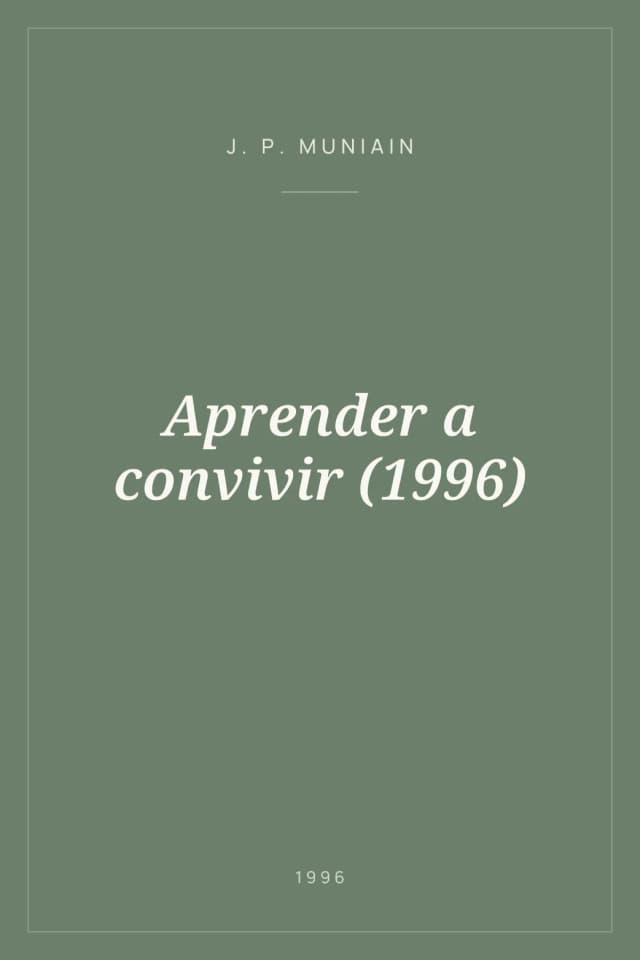 Portada de Aprender a convivir (1996)