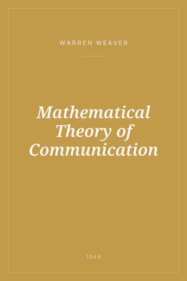 Portada de Mathematical Theory of Communication