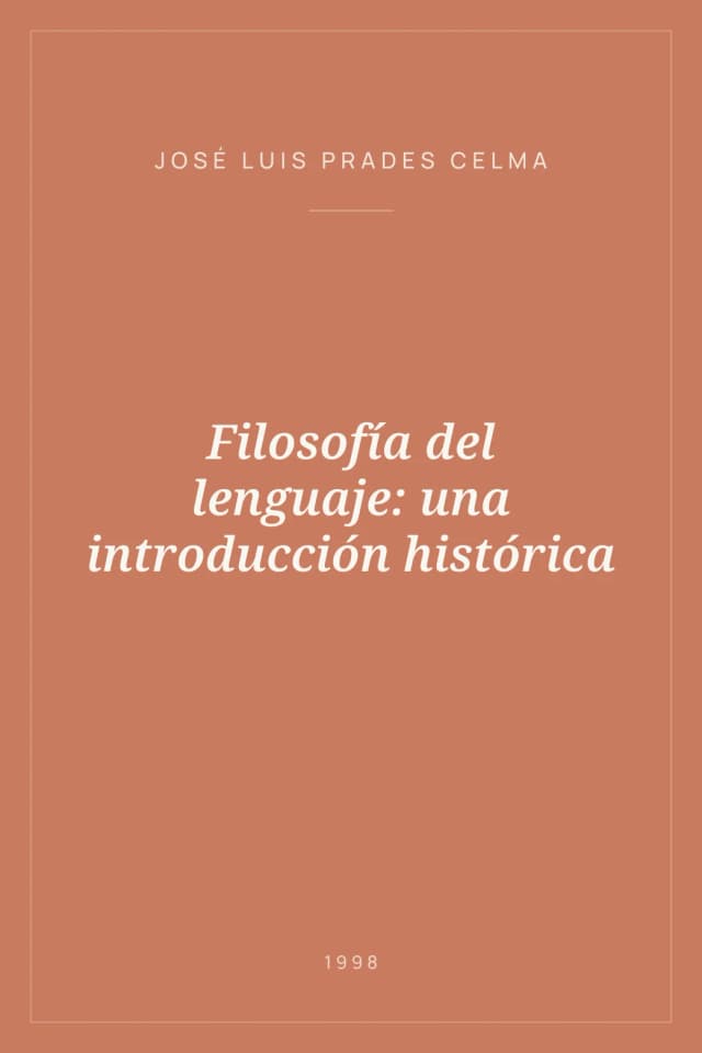 Portada de Filosofía del lenguaje: una introducción histórica