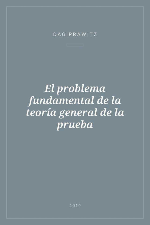 Portada de El problema fundamental de la teoría general de la prueba