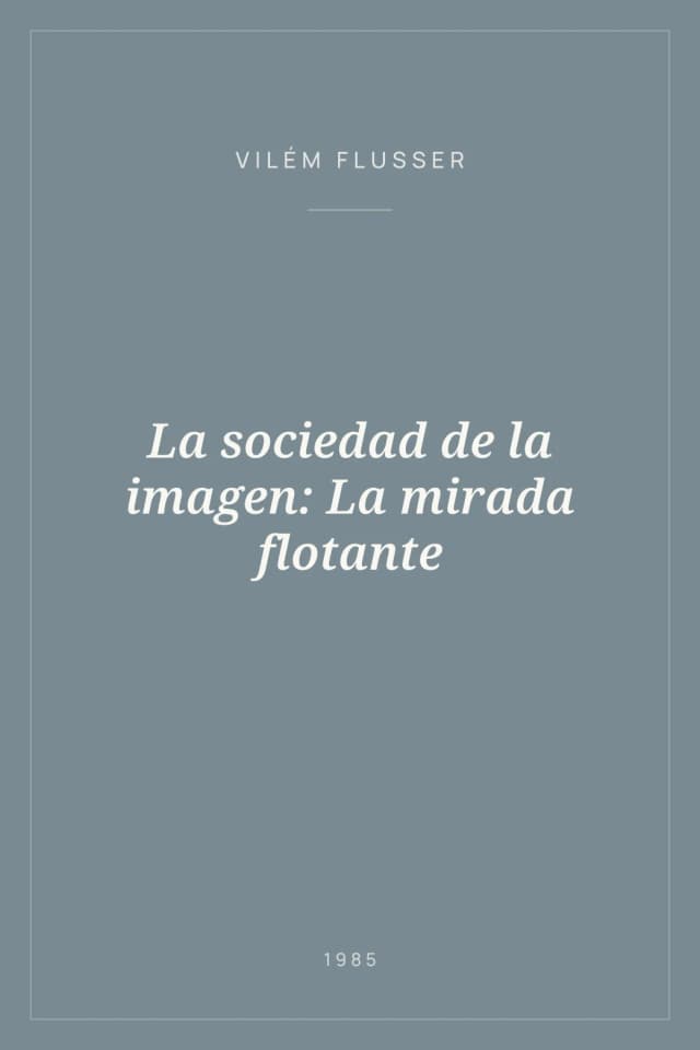 Portada de La sociedad de la imagen: La mirada flotante