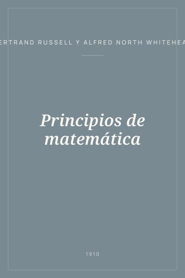 Portada de Principios de matemática